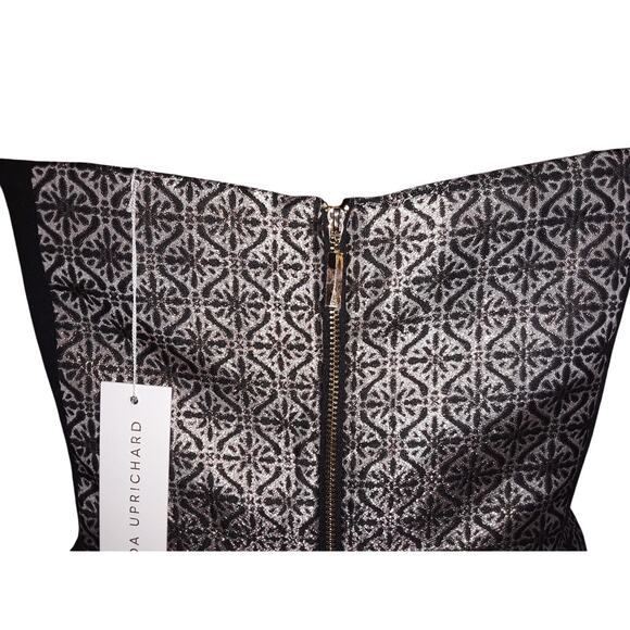 NWT Sz M Amanda Uprichard Elegant Strapless Brocade Metallic Dress - Picture 7 of 7